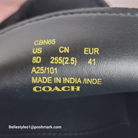 COACH Men’s Suede Loafer Mule- Men’s US Size: 8D - Black color⭐ main image 15